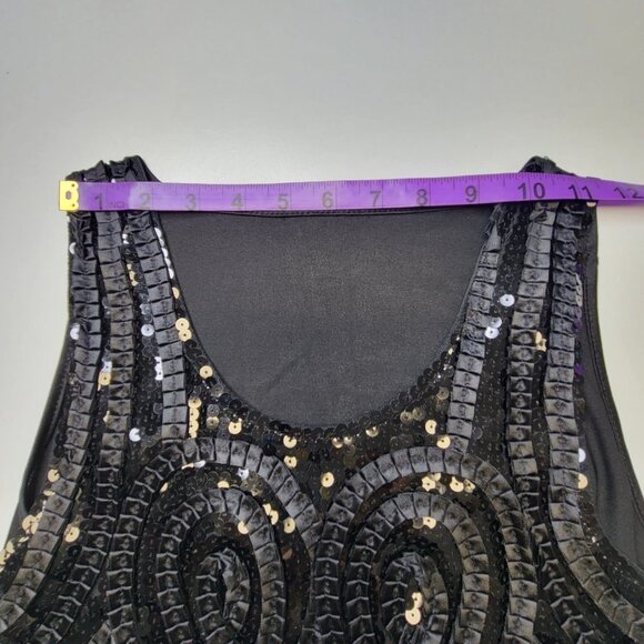 Sleeveless Black Sequin Embellished Dress - Picture 10 of 13